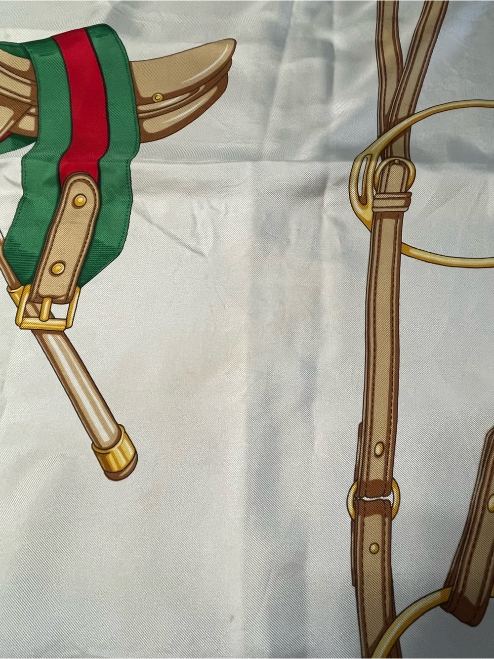Authentic Gucci 100% Silk Equestrian Scarf Made in Italy Blue - Picture 5 of 7